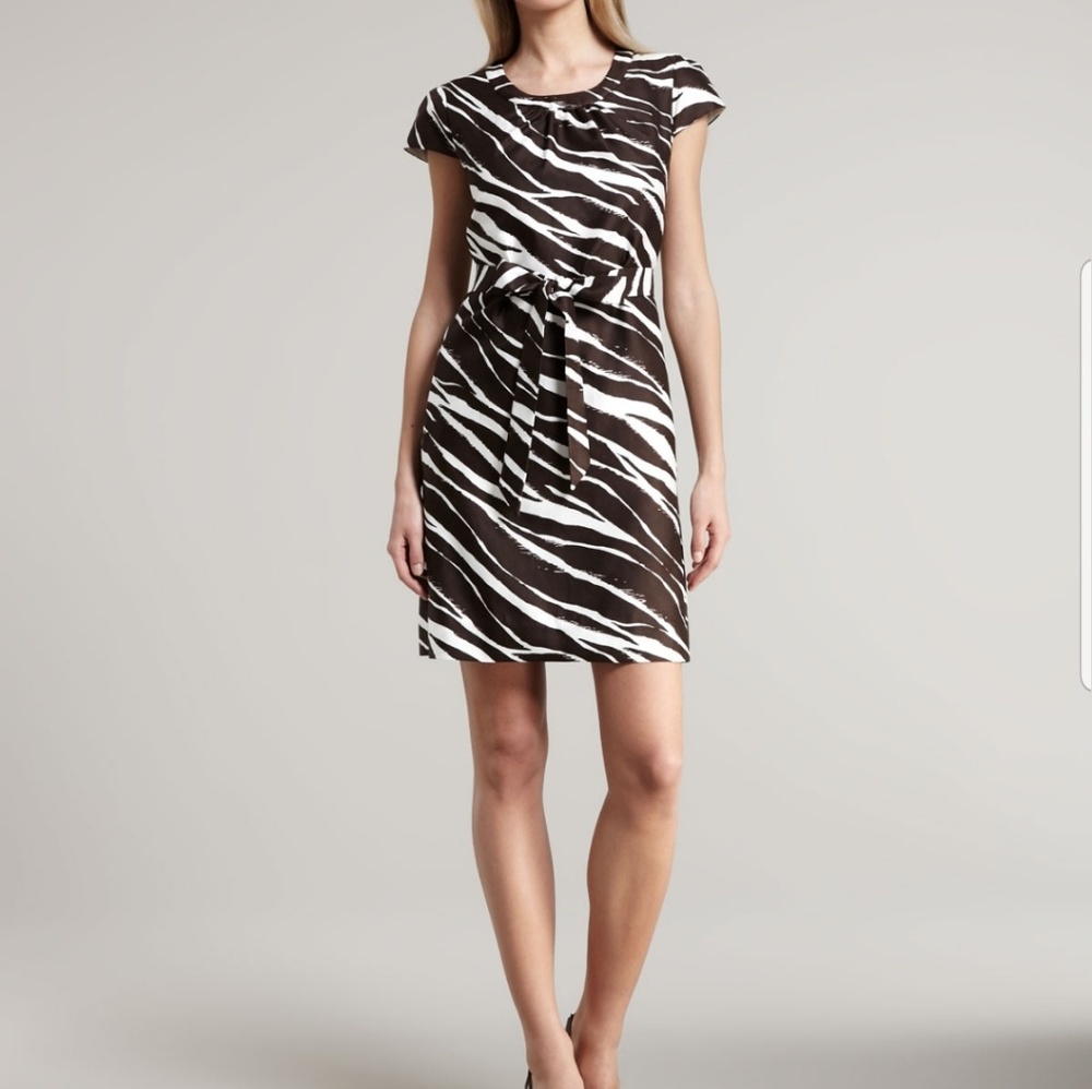 Kate Spade zebra print dress size 6 brown/white